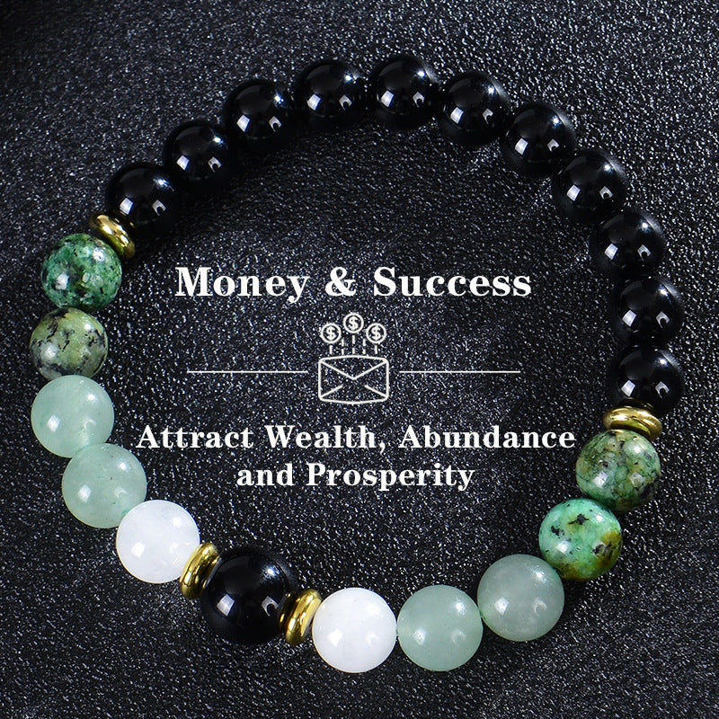 Natural Tigereye Citrine Malachite Beaded Wealth Bracelets