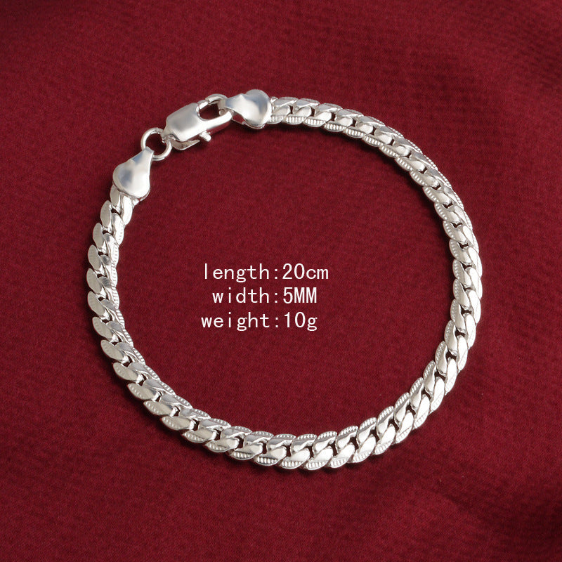 Men's Hot Chain Chunky Sier Curb Hip Bracelets