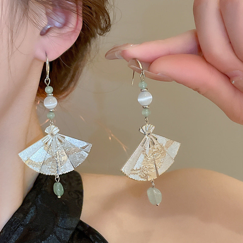 Chinese Style Flower Bamboo Tassel Fashion Trend Ear Hook Earrings