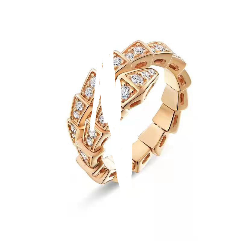 Natural White Shell Diamond Double Female Affordable Rings