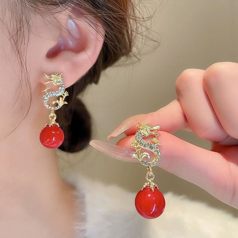 Chinese Style Flower Bamboo Tassel Fashion Trend Ear Hook Earrings