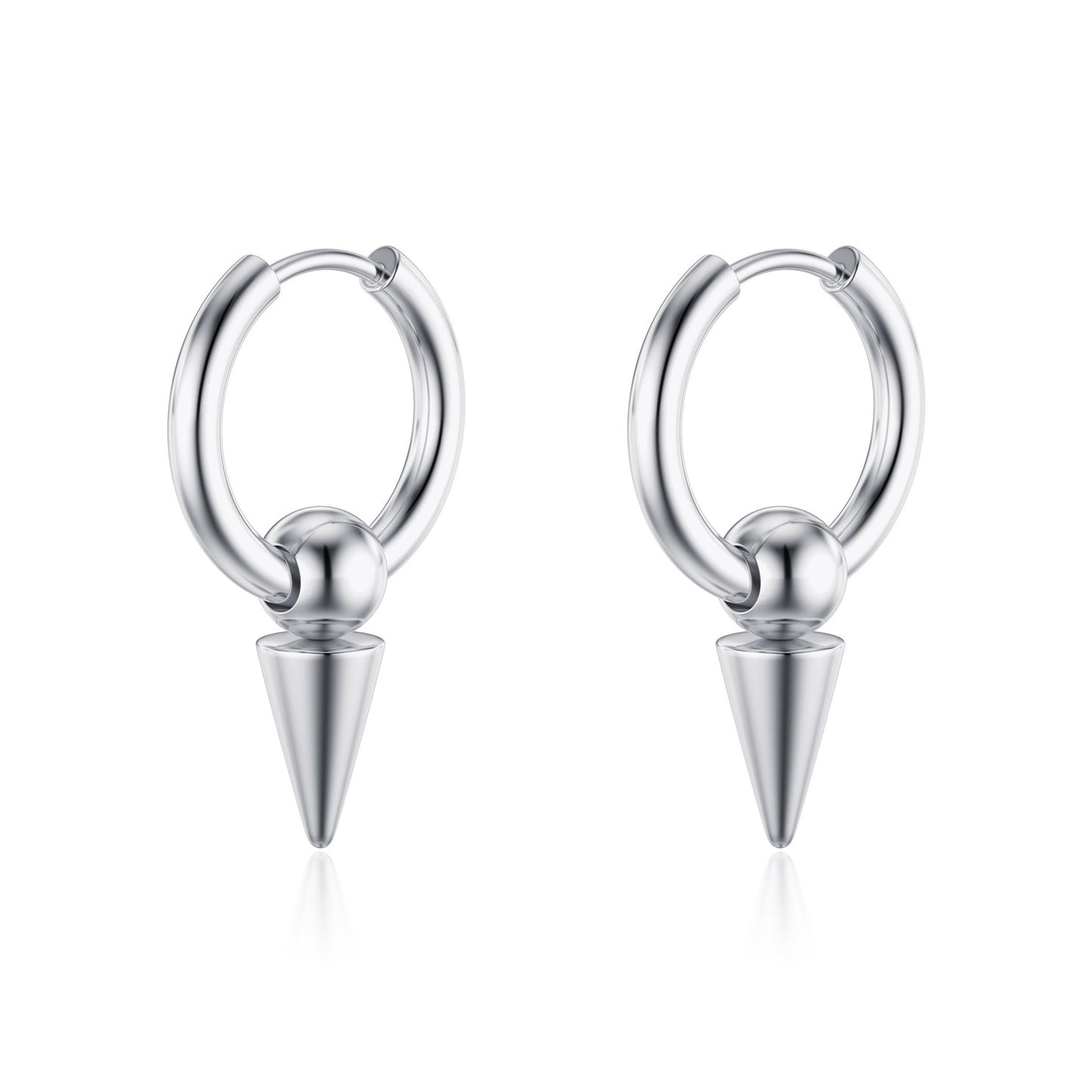 Electroplated Fashion Ear Clips Circle Pointed Cone Bone Earrings