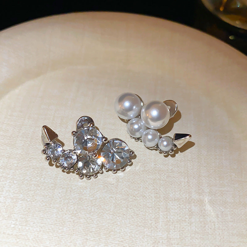 Fashion High-grade Zircon Pearl Niche Retro Earrings