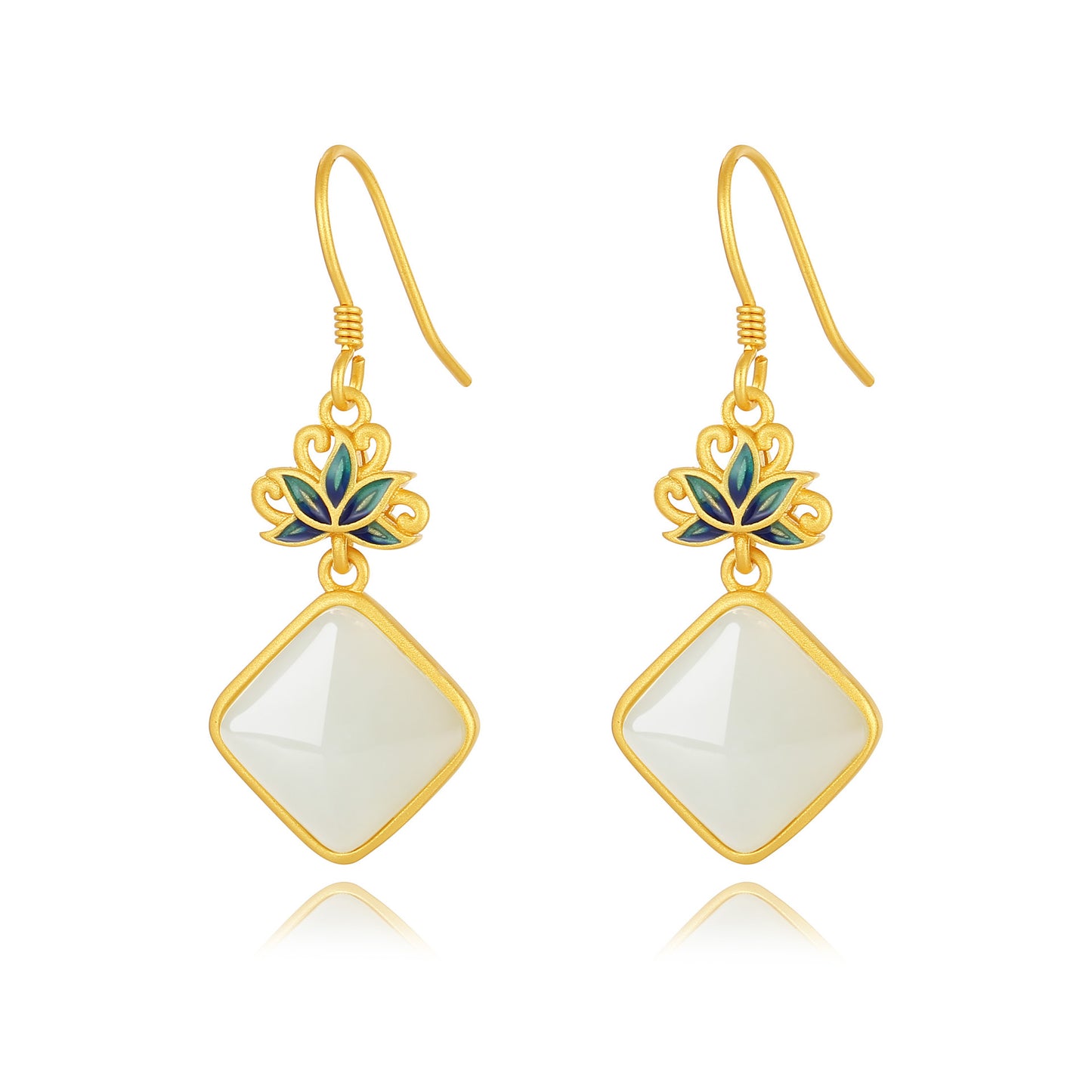 Sier Female Enamel Gradient Color Design Earrings