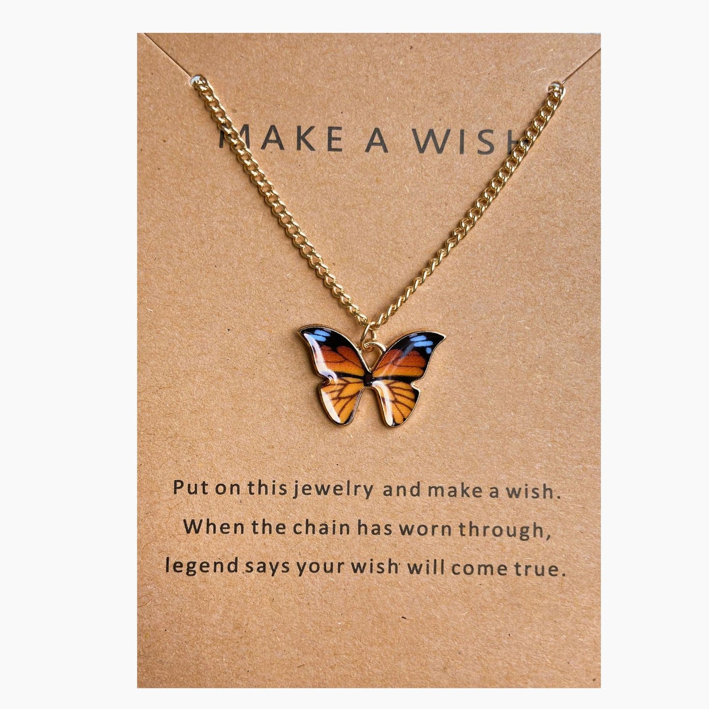 Bohemian Alloy Multicolor Butterfly Stainless Steel Necklaces