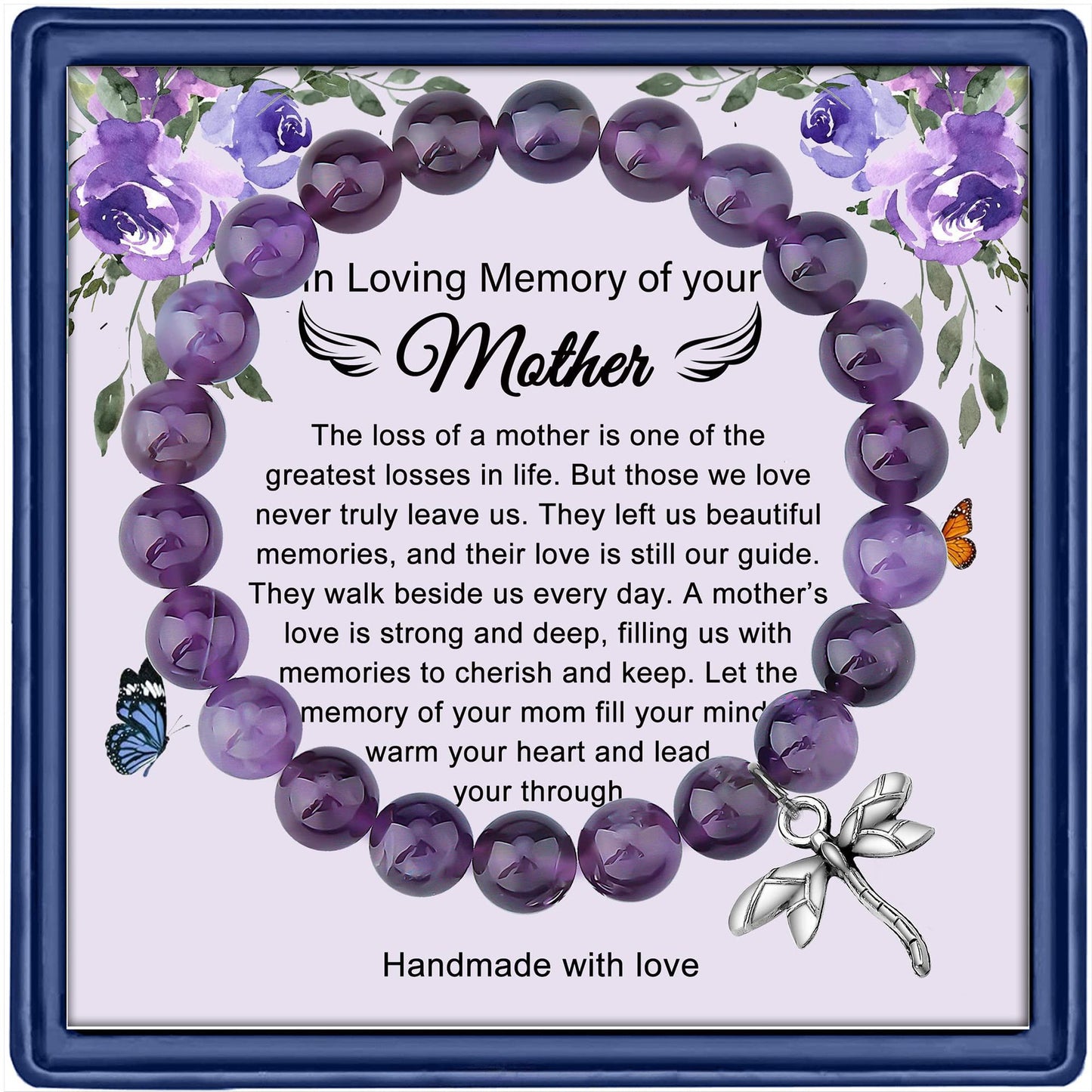 Moms Amethyst Obsidian Agate Mother's Day Bracelets