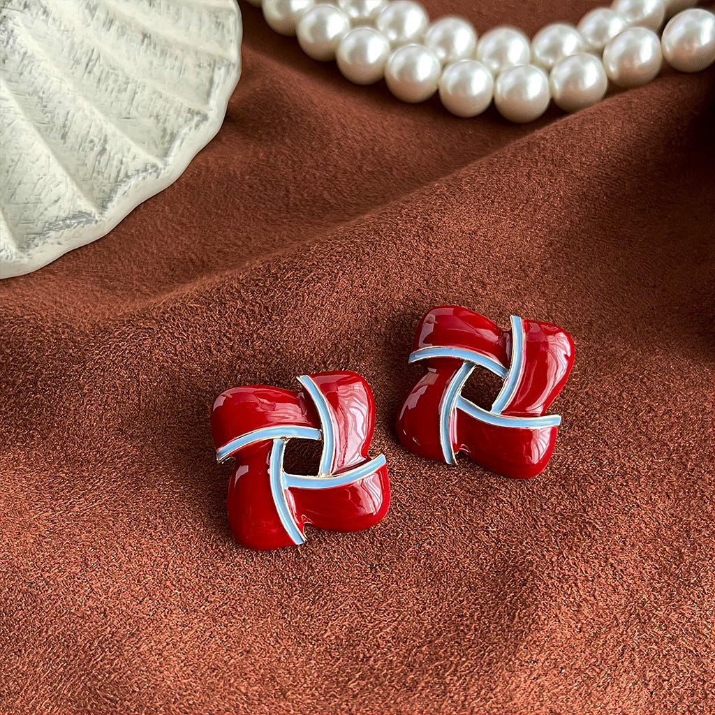 Enamel Special Interest Light Luxury Pearl Female Earrings