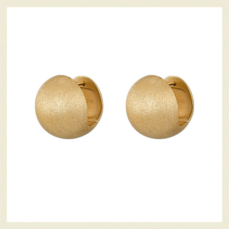 Brushed Ball Female Sier Simple Elegant Earrings