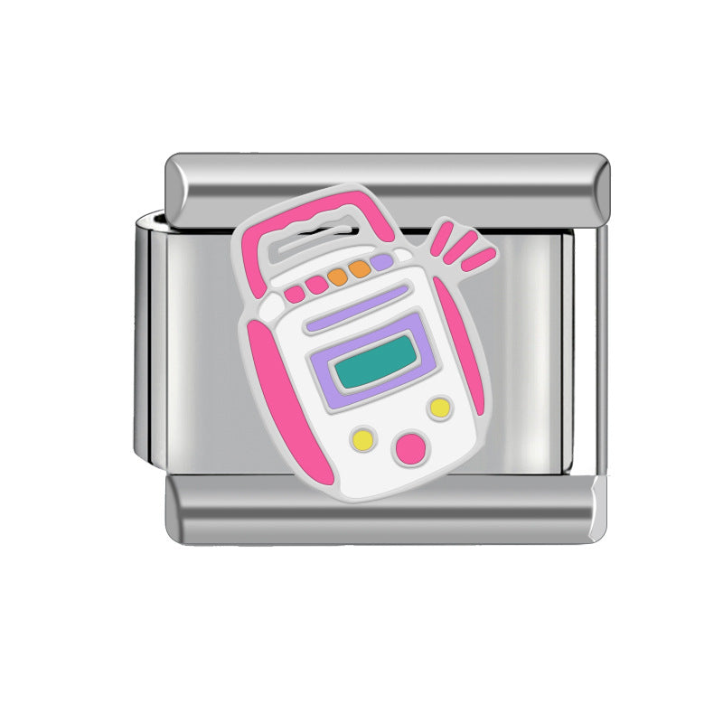 Lovely Pink Italian Charm Module Heart-shaped Detachable Bracelets