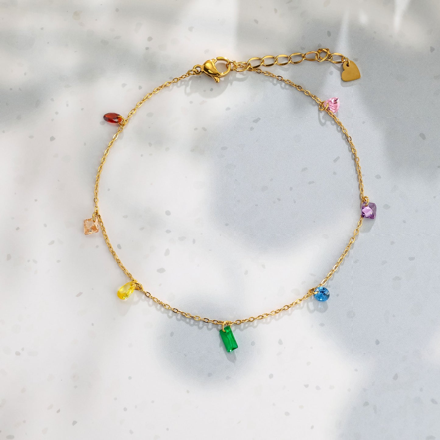 Korean Style Colorful Crystals Jade Stainless Steel Bracelets