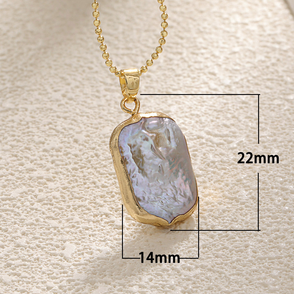 Baroque Pearl Real Gold Plating Leaves Irregular Necklace