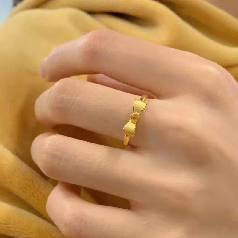 Love Style Square Model Bow Yellow Rings