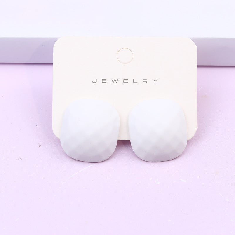 Women's Multilateral Three-dimensional Cut Painted Square Candy Earrings