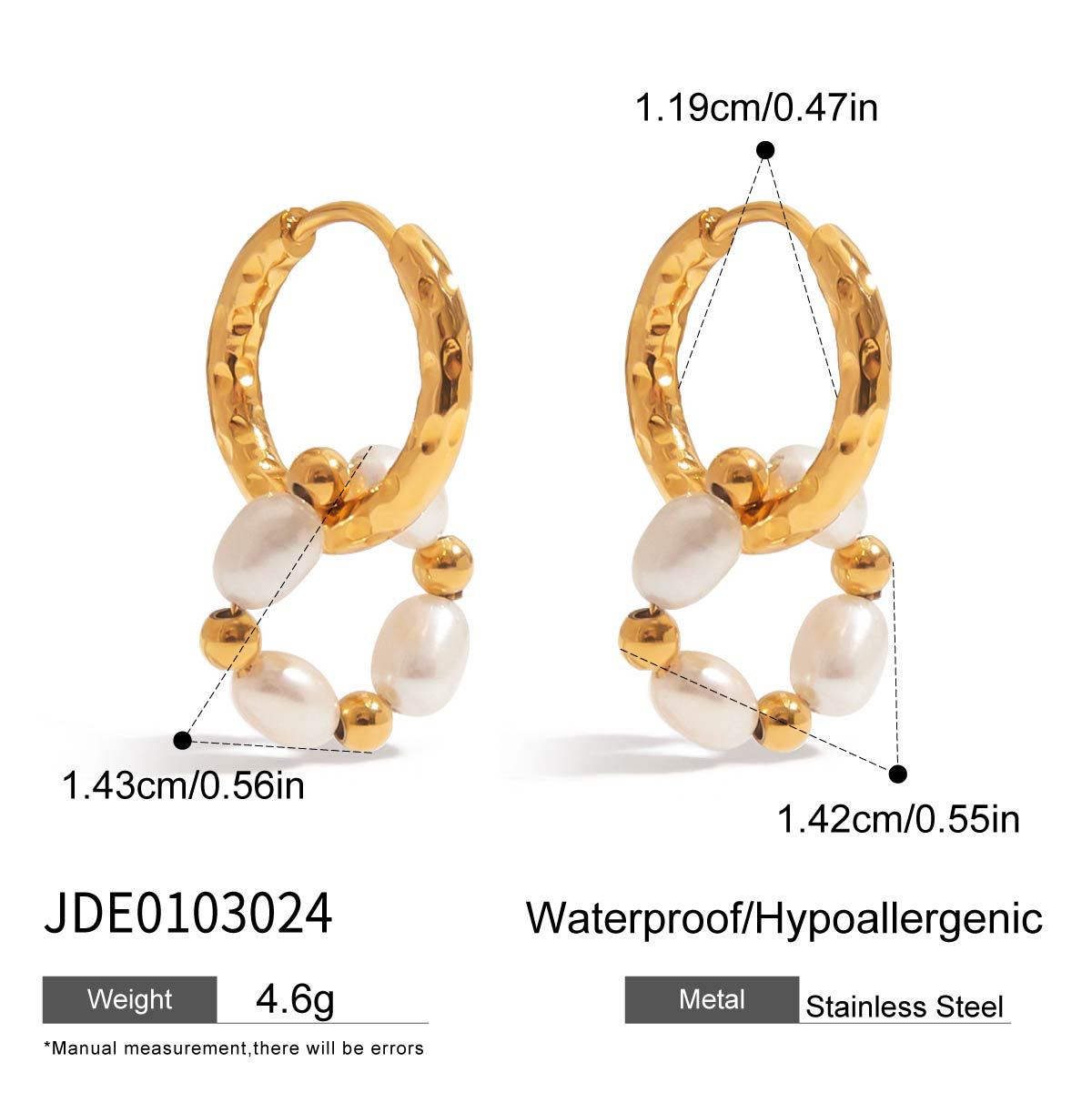 Stainless Steel Pearl Fashion Classic Baroque Earrings