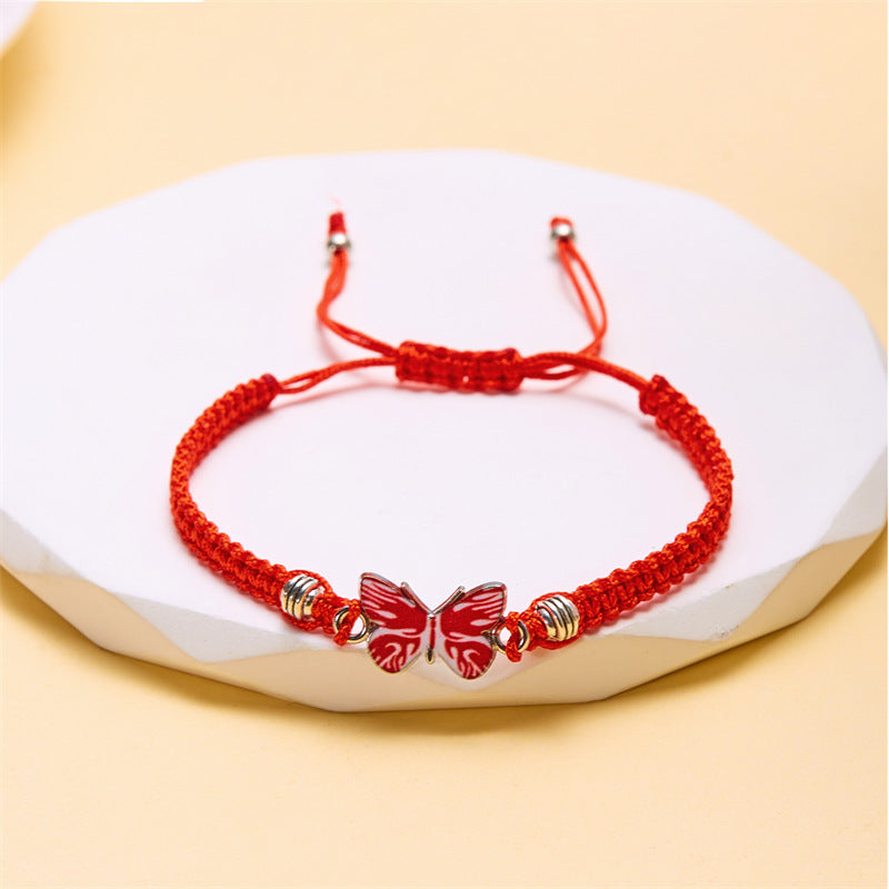 Butterfly Flower Female Girlfriend Gifts Hand-woven Bracelets