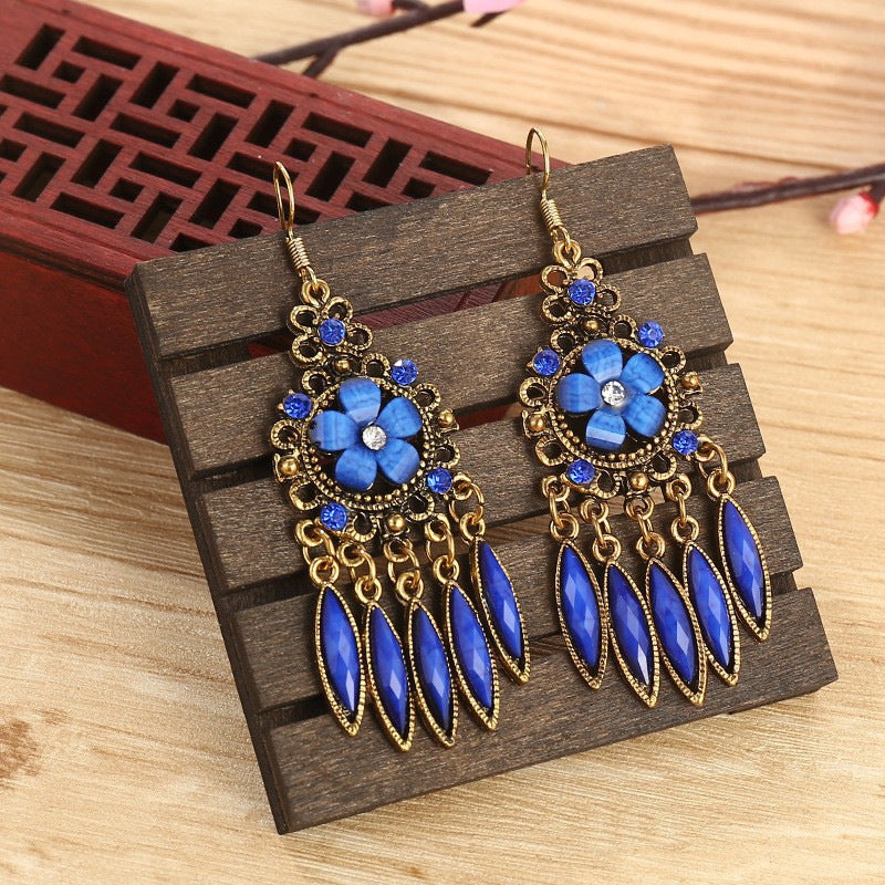 Ethnic Style Your Colorful Vintage Flower Earrings