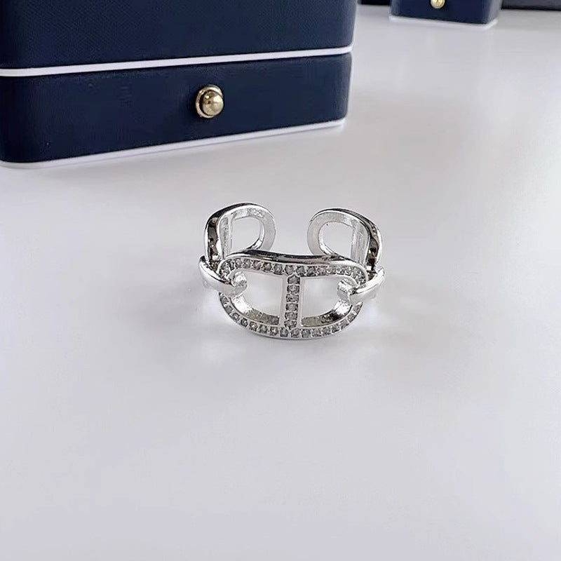 Rhinestone Zircon Pig Nose Female Fashion Personality Affordable Luxury Rings