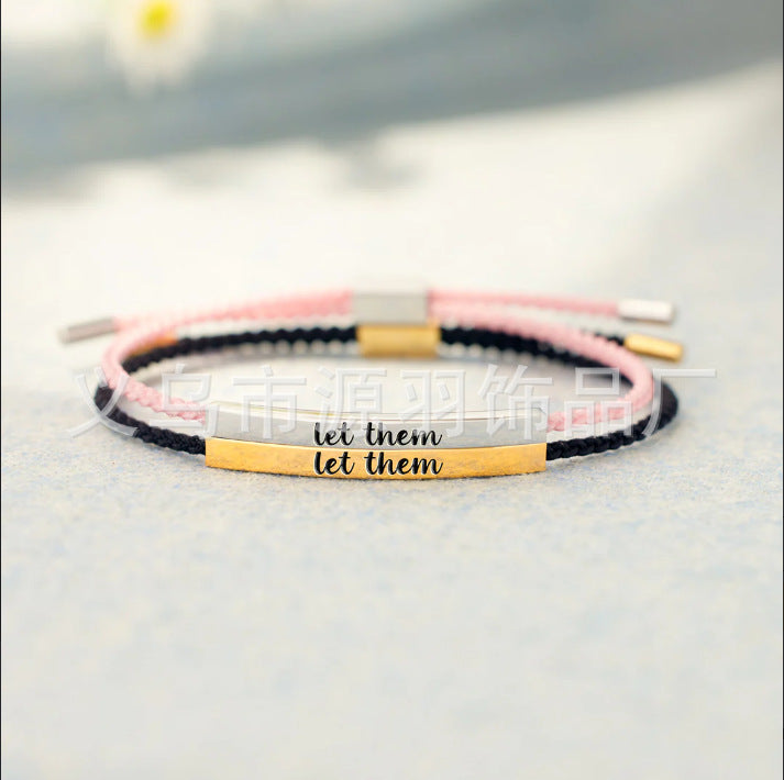 Inspirational Tubular Personalized Adjustable Hand Woven Bracelets