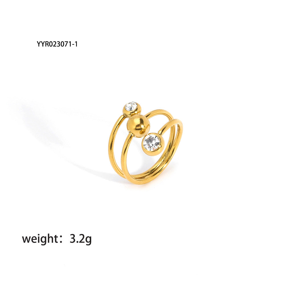 Ornament Female Irregular Personality Temperament Gold-plated Rings