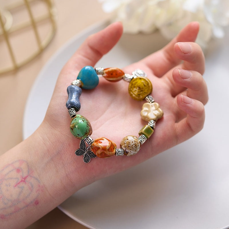 Women's Ceramic Yuan Three Strings Niche High Bracelets