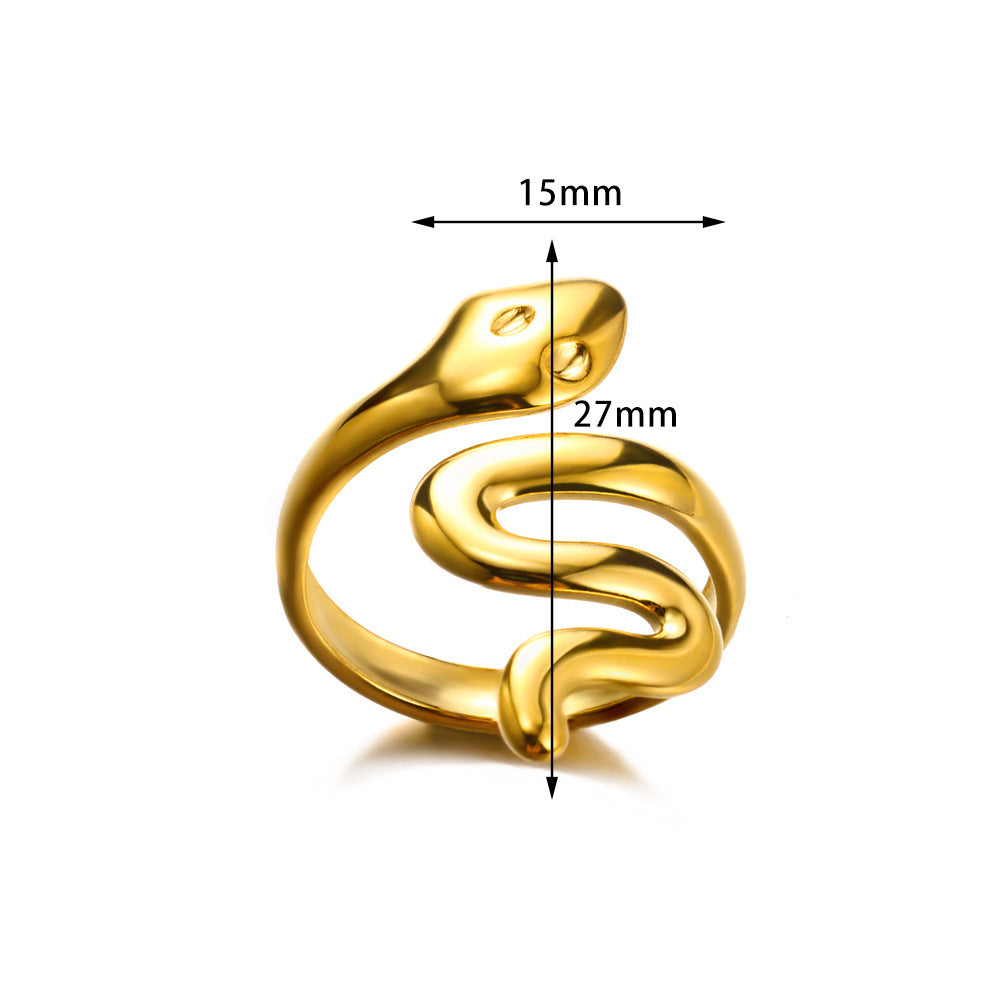 Women's Fashion Popular Open Stainless Steel Oil Pressure Heart-shaped Rings