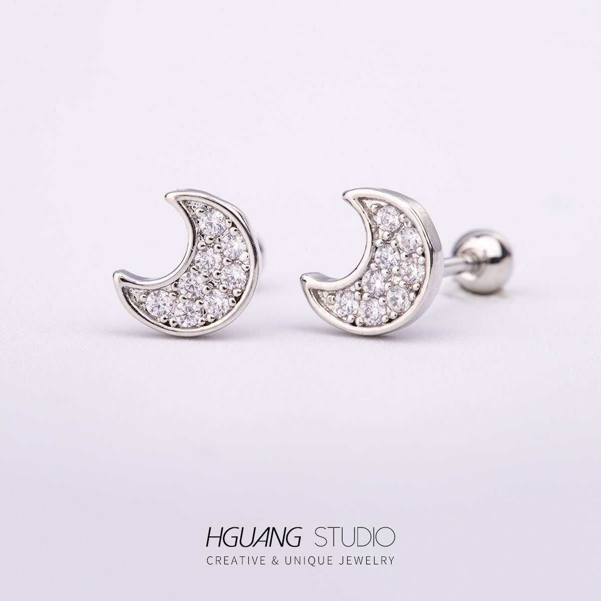 Steel Gold Micro Inlaid Zirconium Ear Earrings