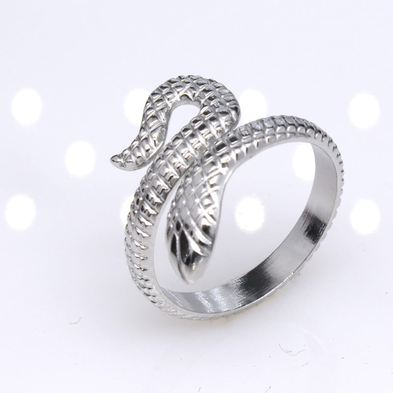 Women's & Men's Open Ornament Shaped Adjustable Stainless Steel Rings
