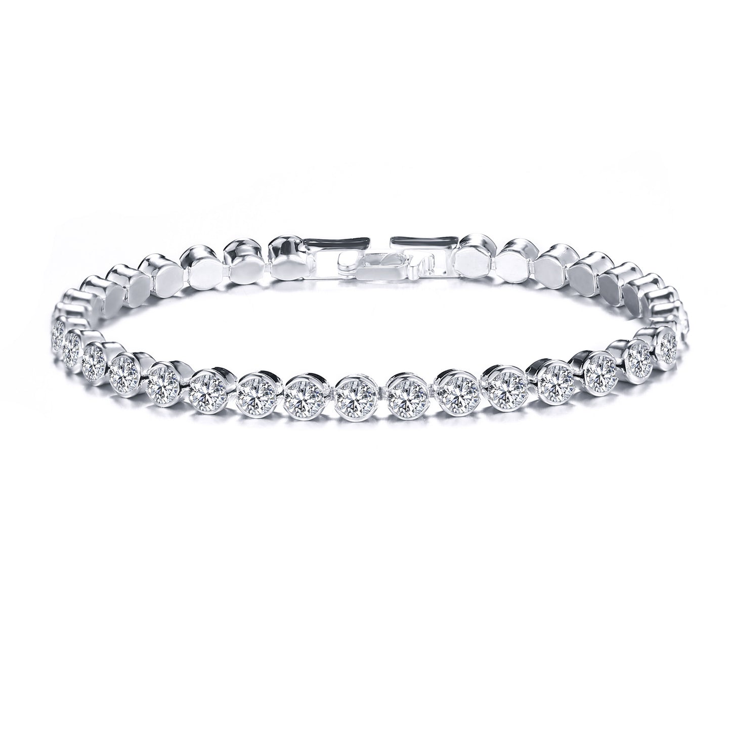 Full Diamond Heart-shaped Roman Niche Design Simple Bracelets