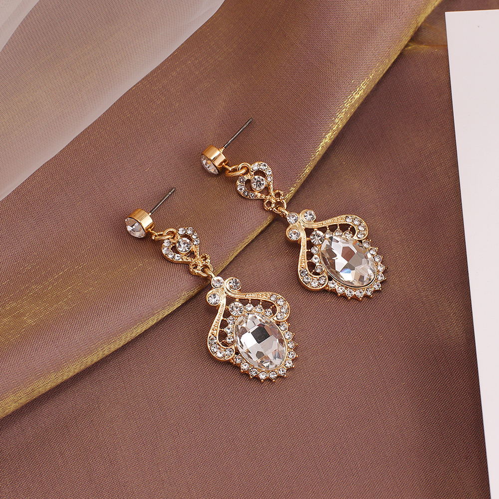 Vintage Exaggerated Long Bridal Wedding Water Earrings