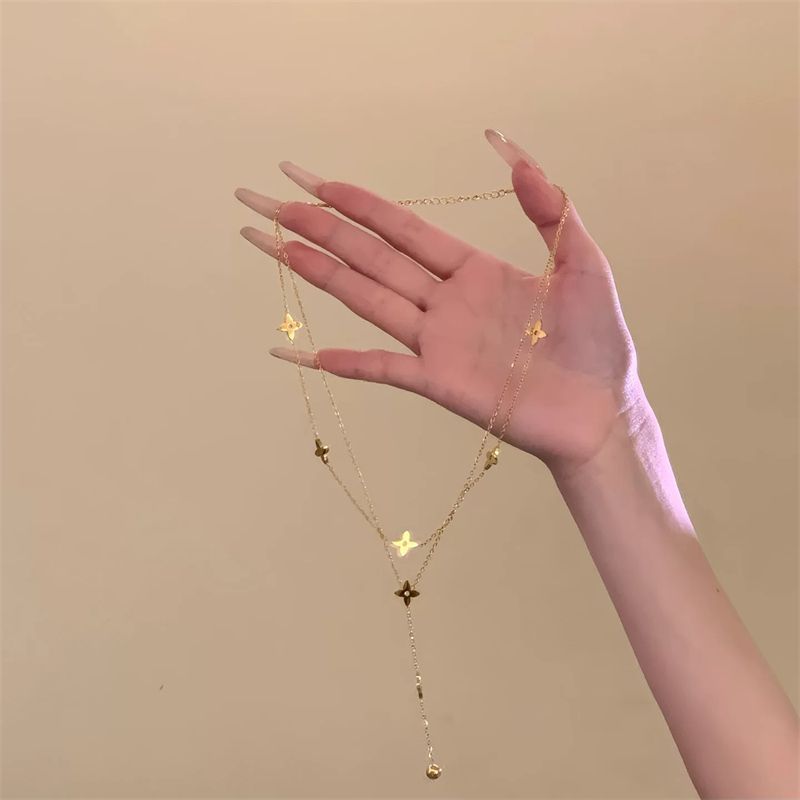 Dream Retro Double Gold Stars Twin Special Interest Light Luxury Necklaces