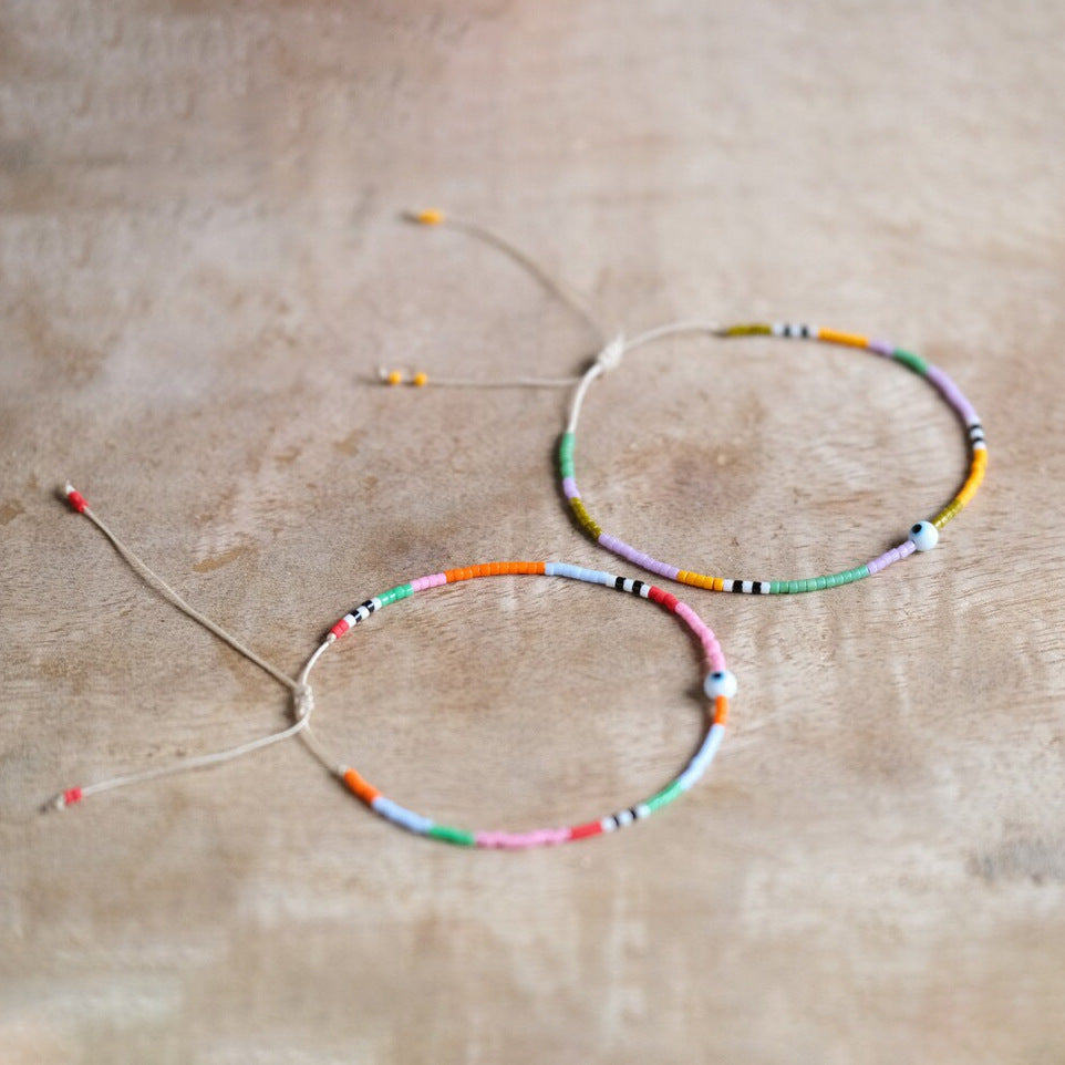 White Beaded Friendship Carrying Strap Simple Bohemian Bracelets