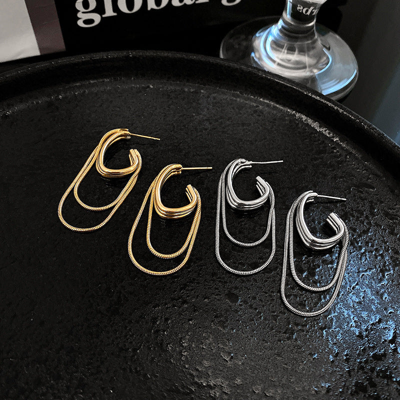 High-grade Light Luxury Cold Style Chain Earrings