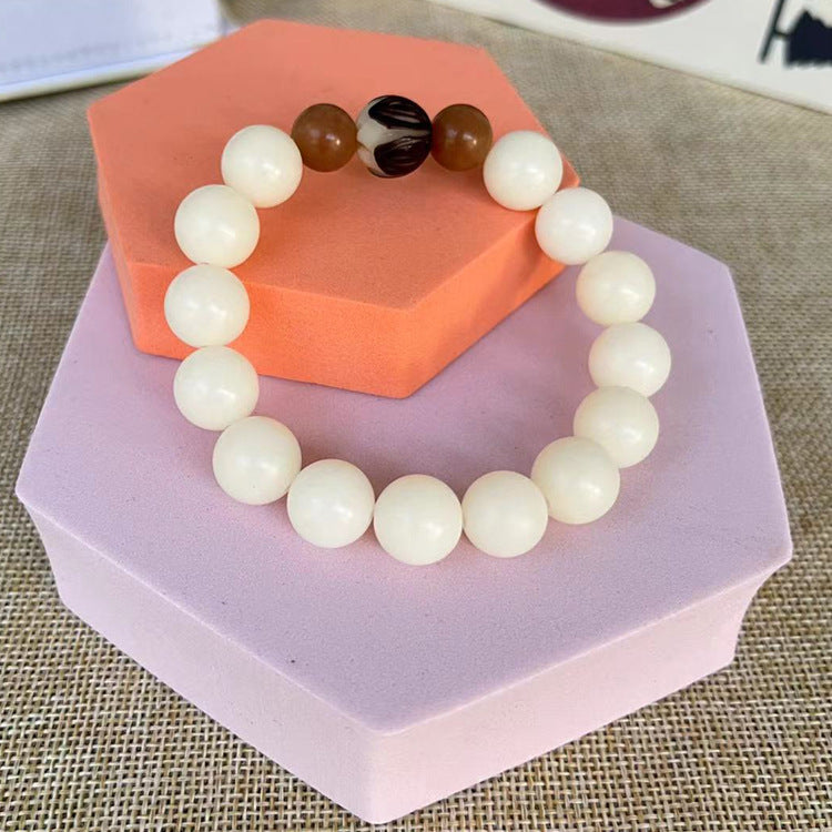 Jade Bodhi Root Beads Lotus Weathering Bracelets