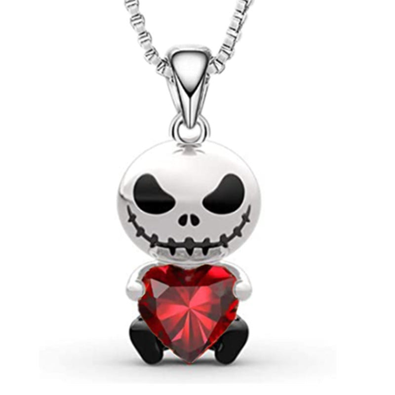 Women's Demon Heart Crystal Smile For Card Necklaces