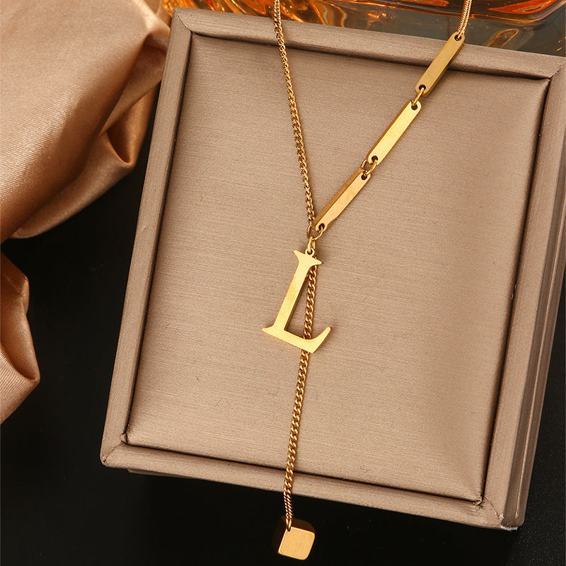 Clavicle Chain Female Letters Do Not Fade Simple High Necklaces