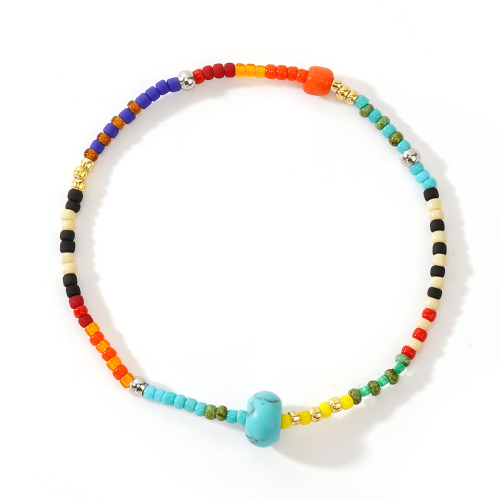 Steel Beads Blue Pine Abacus Bead Bracelets