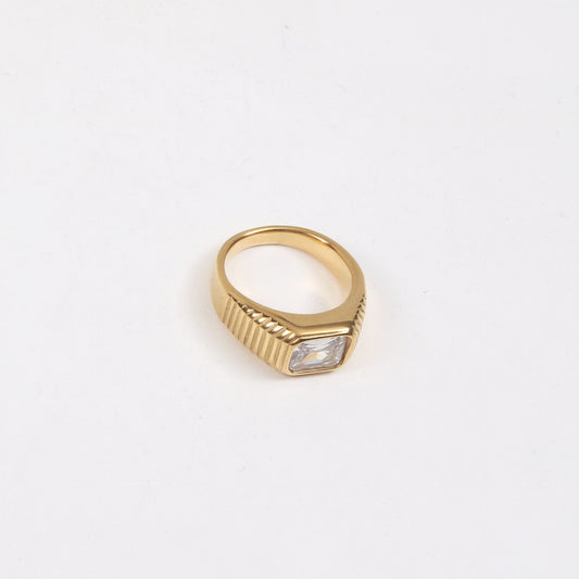 Square Zircon Geometric Pattern Titanium Steel Bracelets