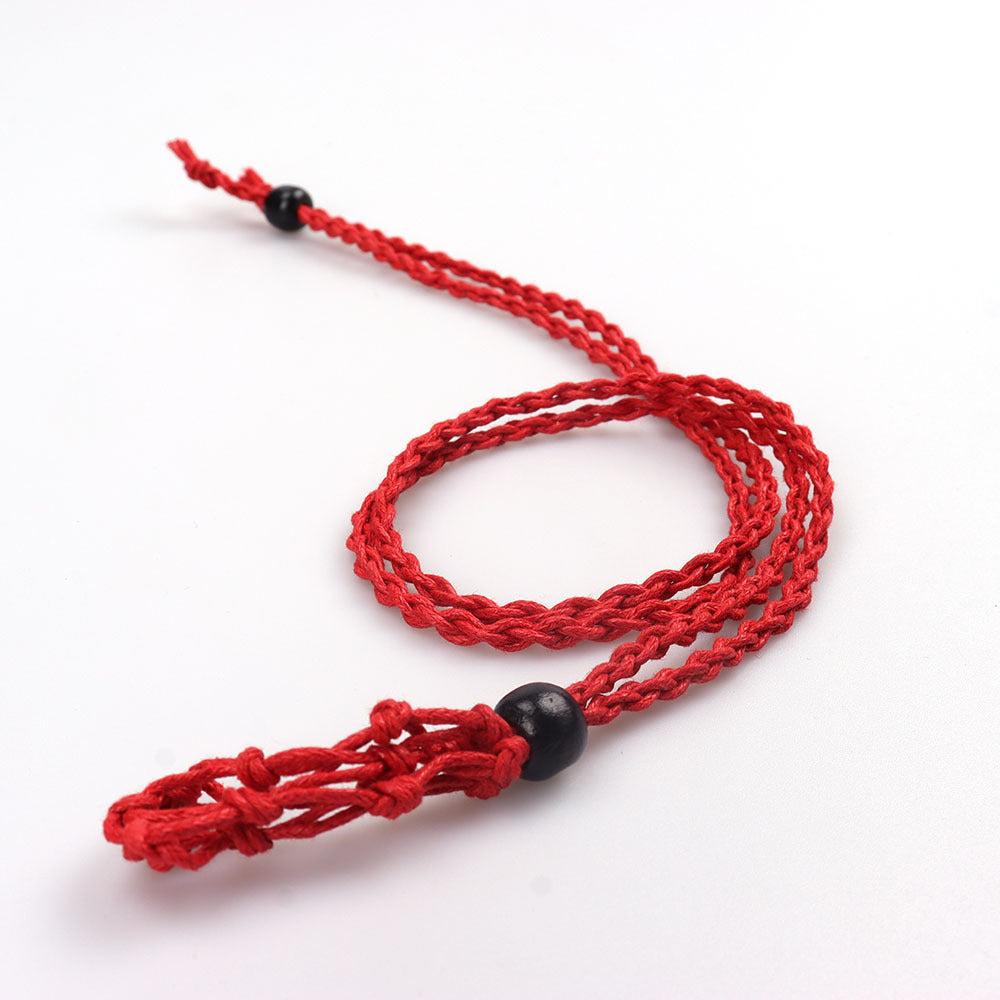 Women's Weave Natural Stone Rope Net Bag Necklaces