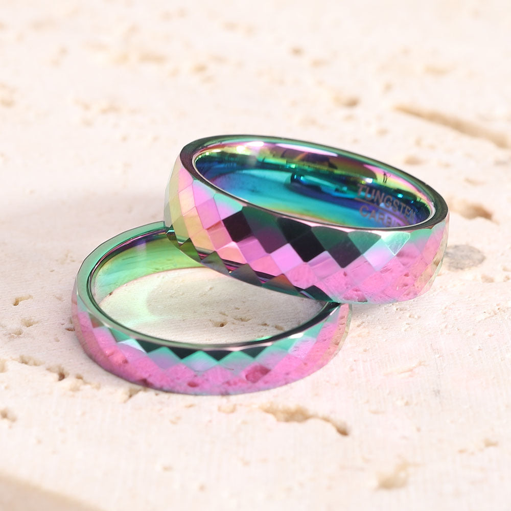 Innovative Tungsten Color Gradient Stainless Steel Rings