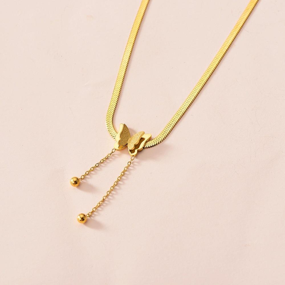 Women's Special Interest Light Luxury Frosted Butterfly Snake Bones Chain Necklace