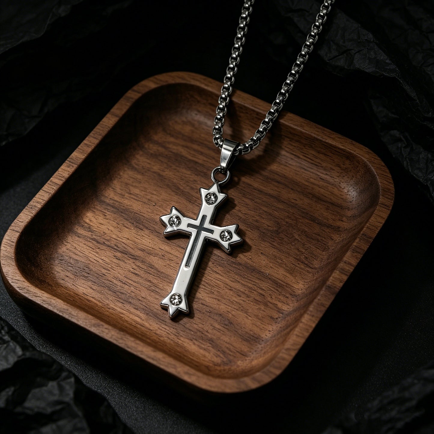 Men's Cross Versatile Personality Hip Hop Tide Necklace