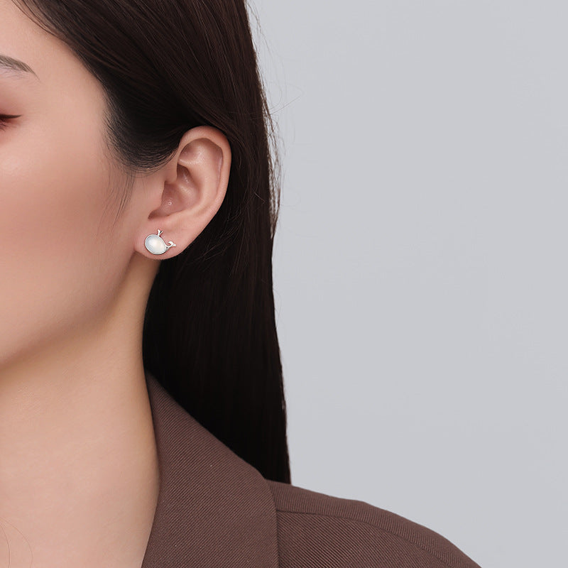 Opal Four Leaf Clover Ear Pure Sier Rings