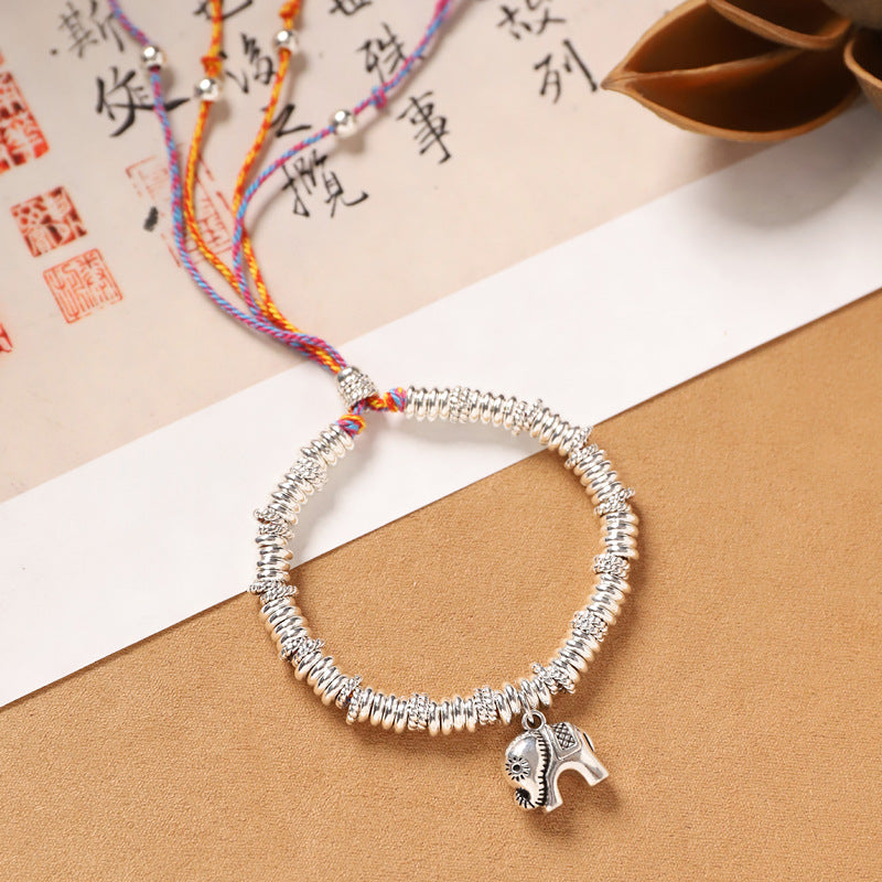 Women's & Men's Rub Cotton String Woven Broken Sier Coil Retro Ethnic Bracelets