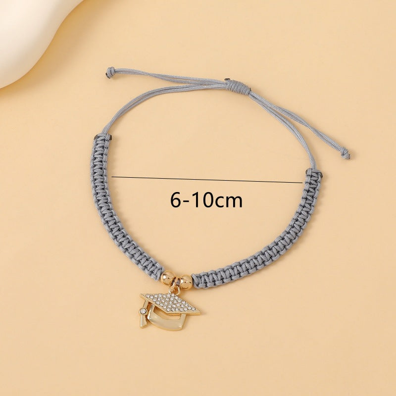 Simple Fashion Alloy Diamond Doctorial Hat Bracelets