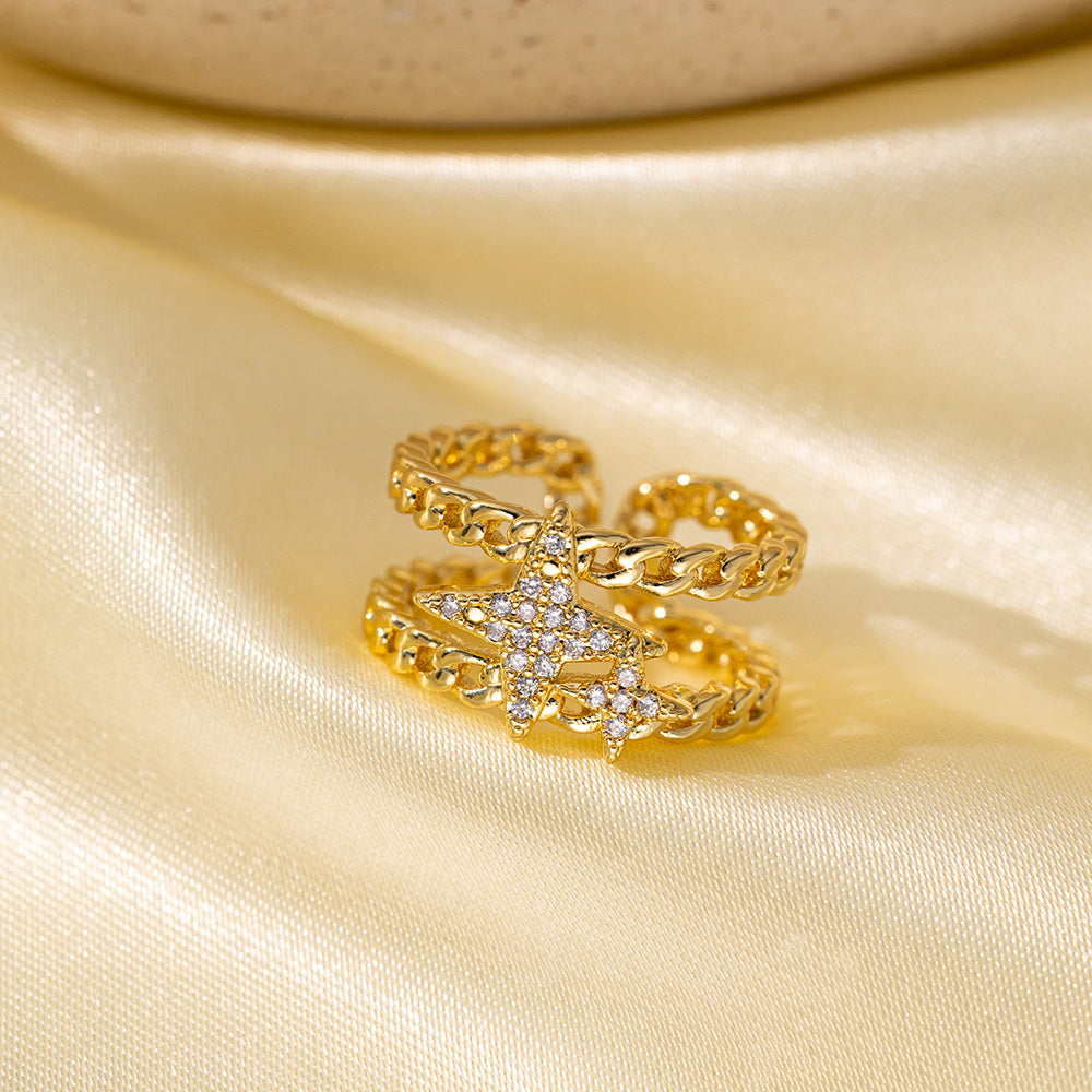 Adjustable Simple Real Gold Electroplated Delicate Super Rings