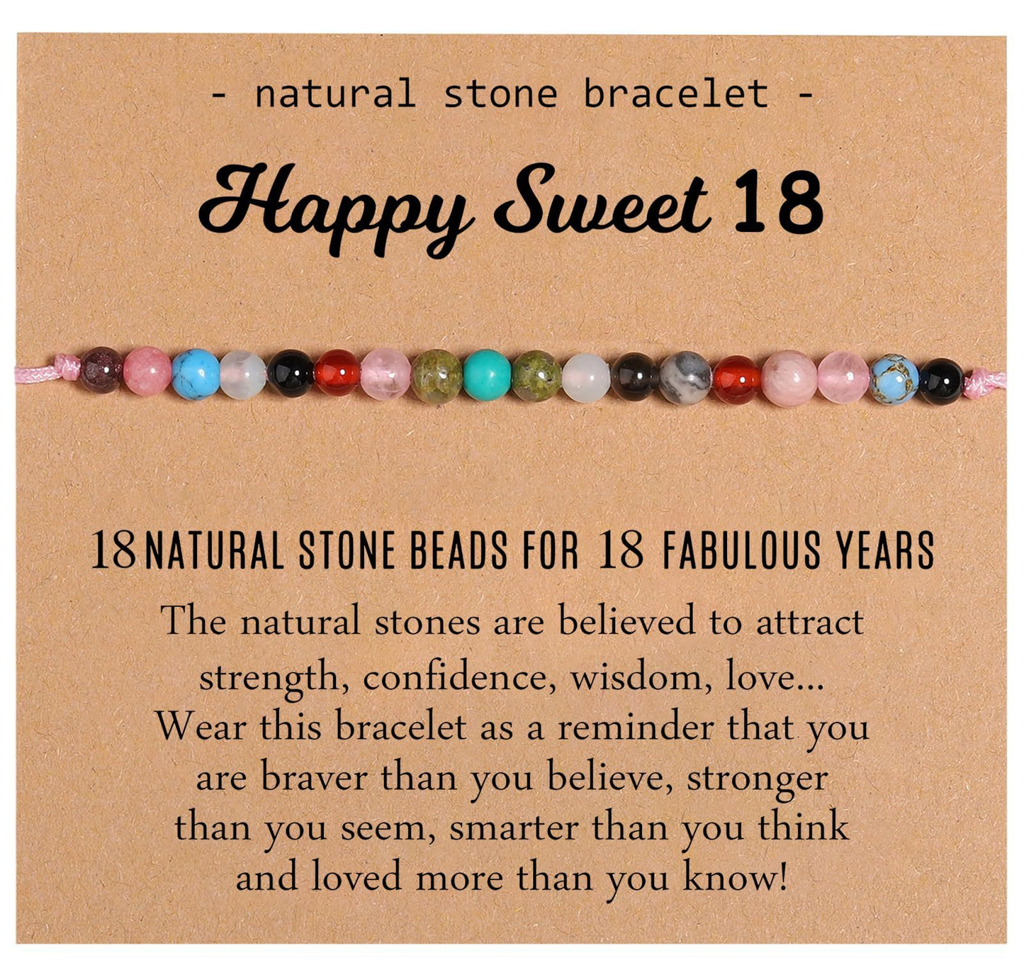 Women's Birthday Gift Candy Color Natural Beaded Bracelets