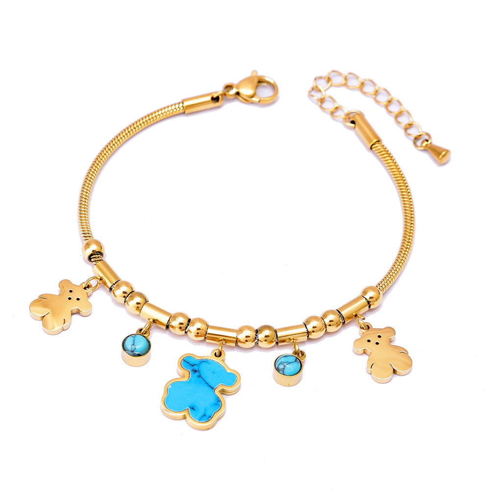 Geometric Heart Shape Shell Butterfly Five-pointed Star Titanium Bracelets
