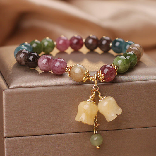 Niche Natural Optimized Tourmaline Female Lily Bracelets