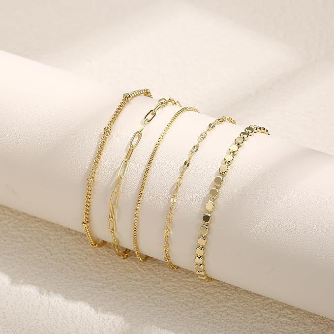 Women's Pcs Set Metal Figaro Chain Suit Bracelets