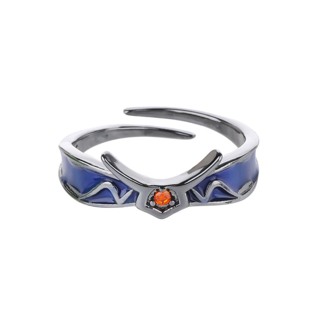 Anime Death Note Letters Red Crystal Rings